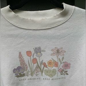 Keep Growing Keep Blooming American Eagle Oversized Crewneck Sweater cottagecore